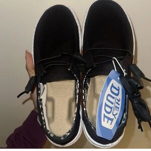 Hey Dude Wendy Stretch Canvas Black Slip On Shoes Women US W7 EU 38